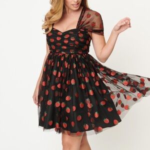 Unique Vintage Strawberry Dress